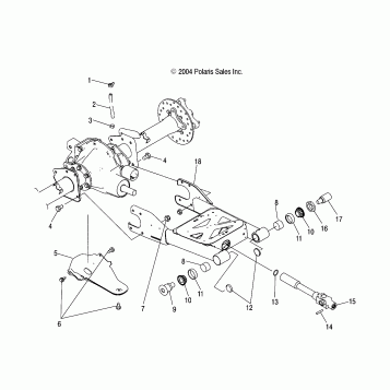 SWING ARM/REAR AXLE MOUNTING - A05JD50AA/AB/AC (4995189518D08)