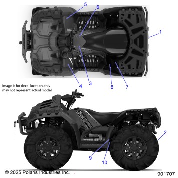 BODY, DECALS STANDARD - A26SXM95AR (901707)