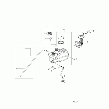 BODY, FUEL TANK and HOSES - A18YAF11B5 (A00077)