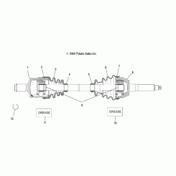 DRIVE SHAFT, FRONT (If Built Before 10/03/06) - A06MH50AA/AB/AD/AF (4999200099920009B08)