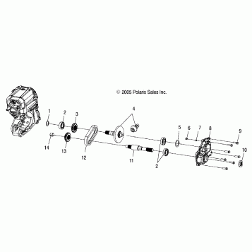 GEARCASE, OUTPUT SHAFT - A06MH68AA/AD/AF (4999200229920022D01)