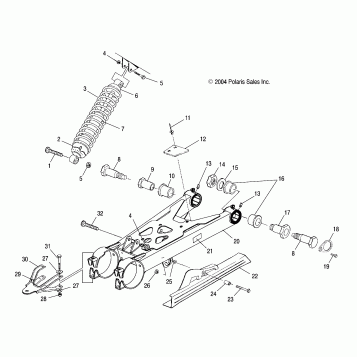 SWING ARM and SHOCK MOUNTING - A05CA32EA (4999200489920048C02)