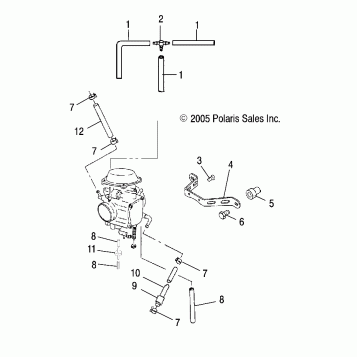 ENGINE, CARBURETOR MOUNTING/VENTING/FUEL LINES - A07CL50AA (4999201649920164A10)