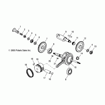 CRANKSHAFT and PISTON - A05PB20AA/AB/AC/AD (4999202449920244A04)