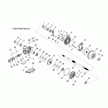 AXLE, REAR WHEEL - A05PB20AA/AB/AC/AD (4999202449920244C01)