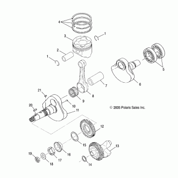 CRANKSHAFT and PISTON - A06MH50AQ/AX/AY/AZ/AL/AT (4999205499920549D06)