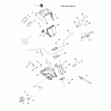 HANDLEBAR and HEADLIGHT POD - A05MH68AP (4999609960C03)