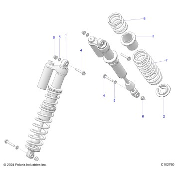 SUSPENSION, SHOCK, REAR - A25SGE95AT (C102760)
