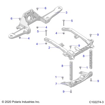 BODY, FRONT RACK SUPPORT - A21SYE85AP/CAP (C102274-3)