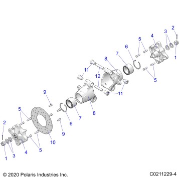 SUSPENSION, REAR HUBS, CARRIER and BRAKE DISC - A24SHR57AM (C0211229-4)