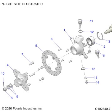 SUSPENSION, FRONT HUB, KNUCKLE and BRAKE DISC - A23SGE95AN (C102340-7)