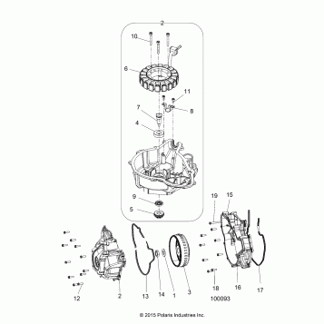 ENGINE, STATOR COVER and FLYWHEEL - A19SJE57BH
