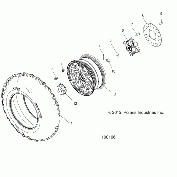 WHEELS, FRONT TIRE and BRAKE DISC - A16DAE87AL (100166)