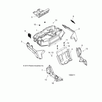BODY, REAR RACK AND FENDERS - A16DAE87AL (100211)