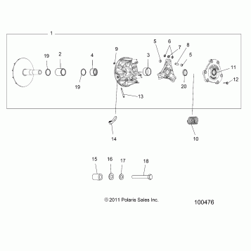DRIVE TRAIN, PRIMARY CLUTCH - A19SYE95BV (100476)