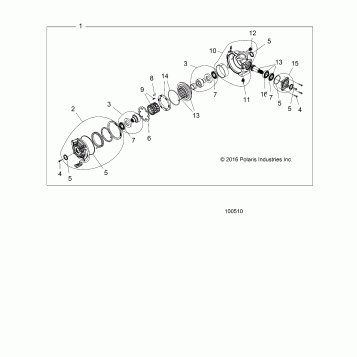 DRIVE TRAIN, FRONT GEARCASE INTERNALS - A16SXM95AL (100510)