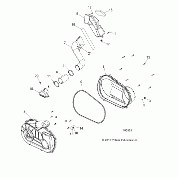 DRIVE TRAIN, CLUTCH COVER AND DUCTING - A17DAA57A5 (100525)