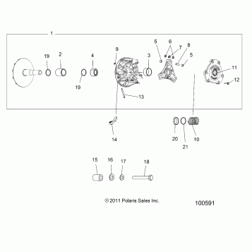 DRIVE TRAIN, PRIMARY CLUTCH - A19SXM95AL (100591)