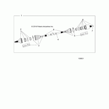 DRIVE TRAIN, REAR DRIVE SHAFT - A19SJE57BH (100631)