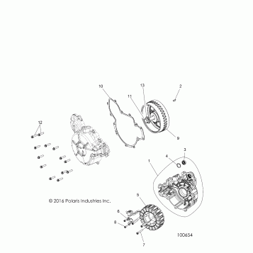 ENGINE, STATOR and COVER - A17DCE87AU (100654)