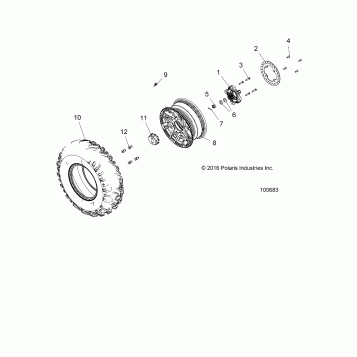 WHEELS, FRONT TIRE and BRAKE DISC - A17DAE57AM (100683)