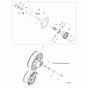 DRIVE TRAIN, SECONDARY CLUTCH - A19SVA85BG (100744)