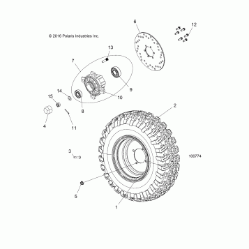 WHEELS, FRONT TIRE and BRAKE DISC - A18HAA15B7/B2 (100774)