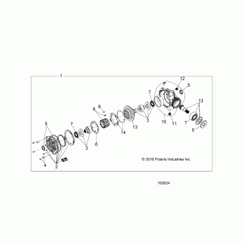 DRIVE TRAIN, FRONT GEARCASE INTERNALS (FROM 7/1/16) - A17DAE87AL (100834)
