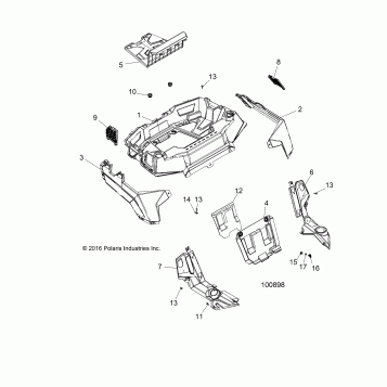BODY, REAR RACK AND FENDERS - A17DCE87AU (100898)