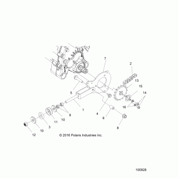 DRIVE TRAIN, CHAIN TENSIONER AND SPROCKET - A18HAA15B7/B2 (100928)