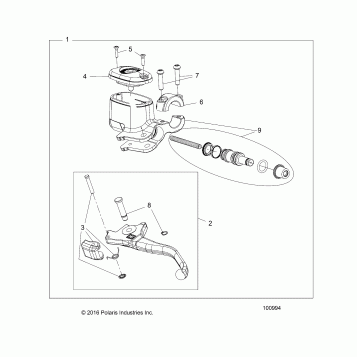 BRAKES, FRONT BRAKE LEVER and MASTER CYLINDER - A24S6E57A1 (100994)