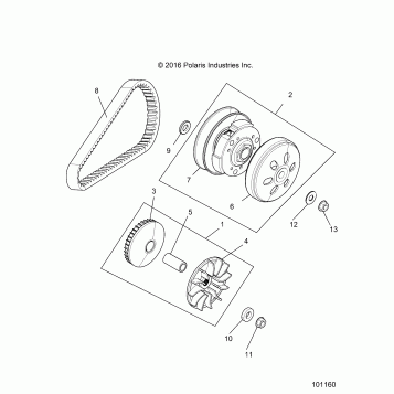 DRIVE TRAIN, PRIMARY CLUTCH - A18HAA15B7/B2 (101160)