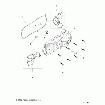 DRIVE TRAIN, CLUTCH COVER AND DUCTING - A20HAB15A2 (101164)