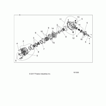 DRIVE TRAIN, FRONT GEARCASE INTERNALS - A21SXZ85AN (101305)