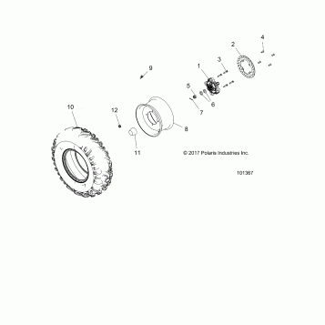 WHEELS, FRONT TIRE and BRAKE DISC - A18DAE57B2 (101367)