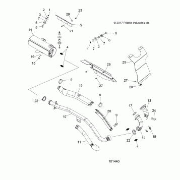 ENGINE, EXHAUST - A19SEA57B1/5/9/L2/L7/E57B1/5/9/F57B4/SEY57B5/SEZ57BZ
