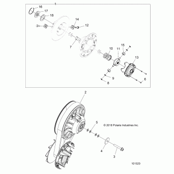 DRIVE TRAIN, SECONDARY CLUTCH - A19SXM95AL (101520)