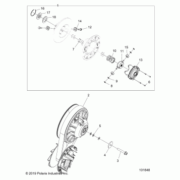 DRIVE TRAIN, SECONDARY CLUTCH - A22SXN85A4 (101648)