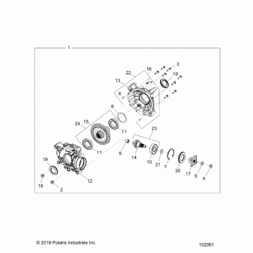 DRIVE TRAIN, REAR GEARCASE INTERNALS - A23SGE95AN (102061)