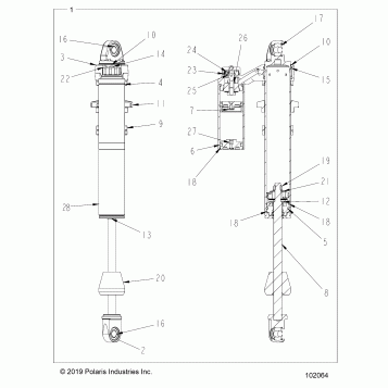 SUSPENSION, SHOCK, FRONT PIGGYBACK, LH, RH, INTERNALS - A21SLZ95AE/AG (102064)