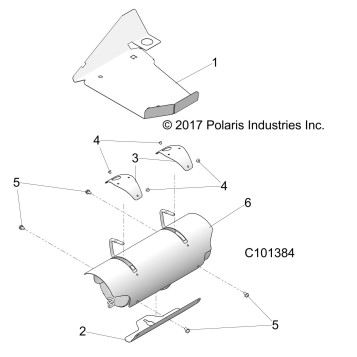 ENGINE, EXHAUST SYSTEM, SHIELDS - A18DAA50B7