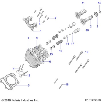 ENGINE, CYLINDER HEAD, CAMS and VALVES - A24SHR57AM (C101422-20)