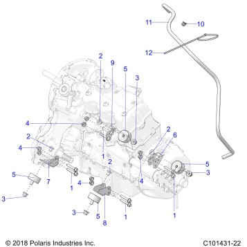 ENGINE, TRANSMISSION MOUNTING & LONG BLOCK - A23SVA85A3 (C101431-22)