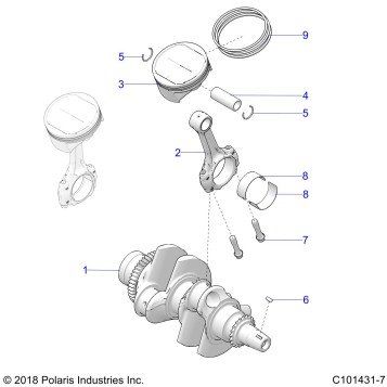 ENGINE, CRANKSHAFT and PISTON - A23SVA85A3 (C101431-7)