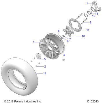 WHEELS, FRONT and HUB - A20SXZ85AF/AP/CAF/CAP (C102013)