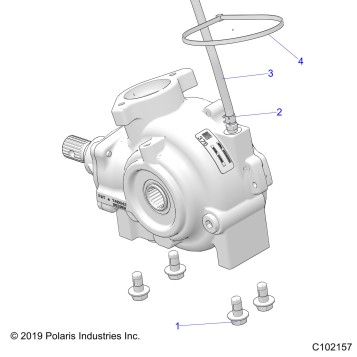 DRIVE TRAIN, GEARCASE MOUNTING, FRONT - A23SVA85A3 (C102157)