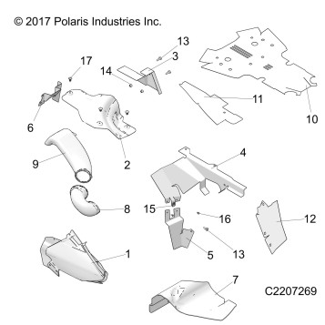 BODY PANELS, THERMAL SHIELDS - A-17-01-D/E Applies to 2015-2016 Sportsman 1000 1-UP Models AFTER Safety Recall A-17-01-D/E has been completed where applicable.  (C2207269)