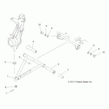 SUSPENSION, A-ARM and STRUT MOUNTING - A13MB46FZ  (49ATVAARM11HAWK)