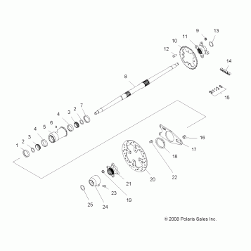 DRIVE TRAIN, REAR AXLE and HOUSING - A10GJ52AA (49ATVAXLE09OUT450)