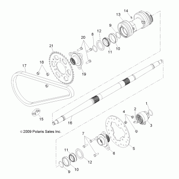DRIVE TRAIN, REAR AXLE and HOUSING - A13NA32AA (49ATVAXLE10TBLZR)